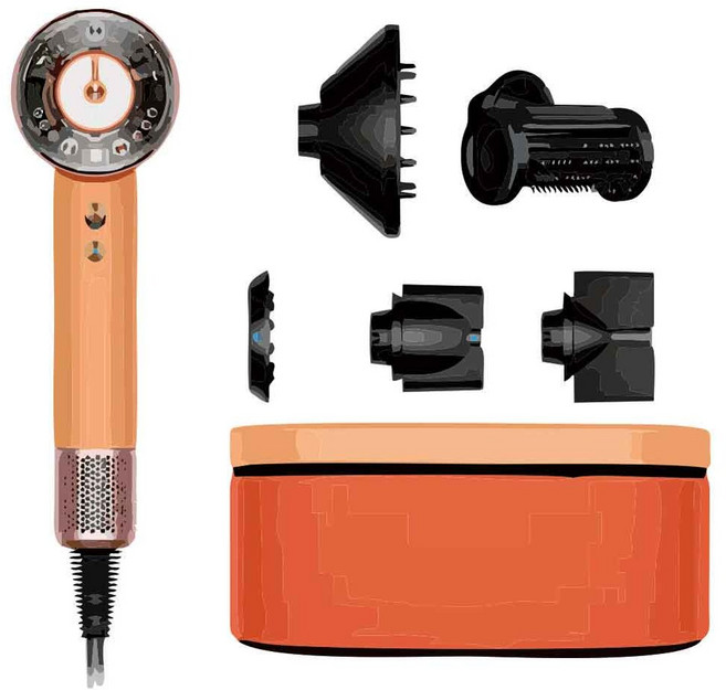 [국내정품/AS가능] 다이슨 드라이기 슈퍼소닉 뉴럴(세라믹 아프리콧 / 토파즈) / 케이스포함 / 새상품, 176975-01, 세라믹 아프리콧 / 토파즈