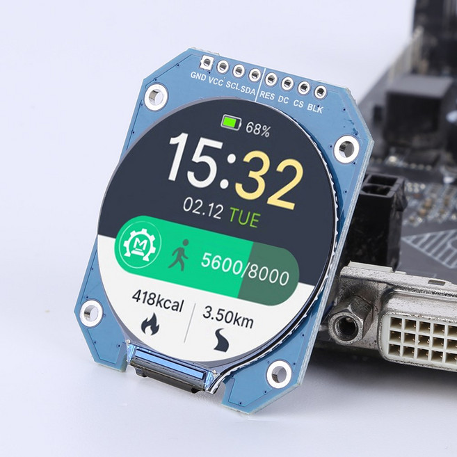 1.28 인치 TFT 디스플레이 모듈 GC9A01 HD IPS LCD 스크린 라운드 SPI 인터페이스 240x240 픽셀 어댑터 PCB 보드, [01] 옵션1