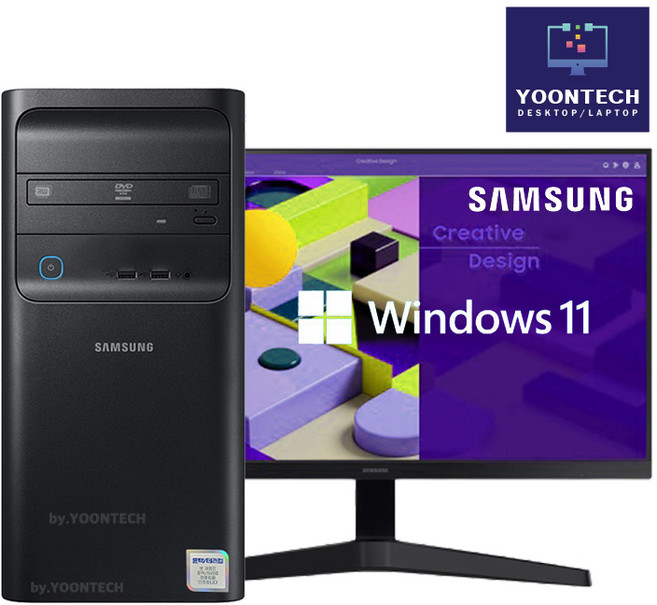 삼성컴퓨터+삼성모니터 풀세트 사무 가정 주식 게임용까지 윈도우11, 삼성27인치포함-게임i5-9400, WIN11 Pro, 500GB, 16GB, 블랙