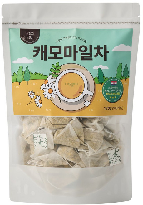 약초담다 캐모마일 차 삼각티백, 1.2g, 1개, 100개입