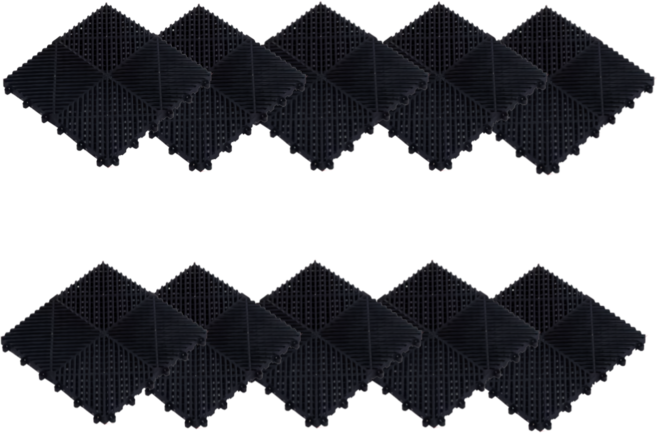 바래움 플라스틱 깔판 조립식 바닥 파렛트 창고용, 블랙, 10개