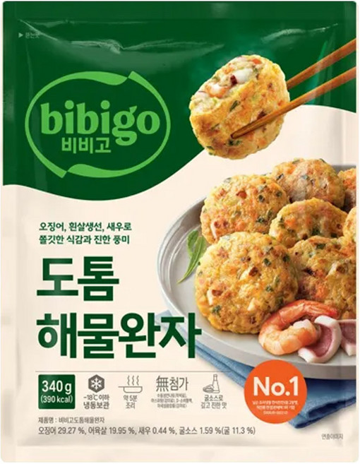비비고 도톰 해물완자, 2개, 340g