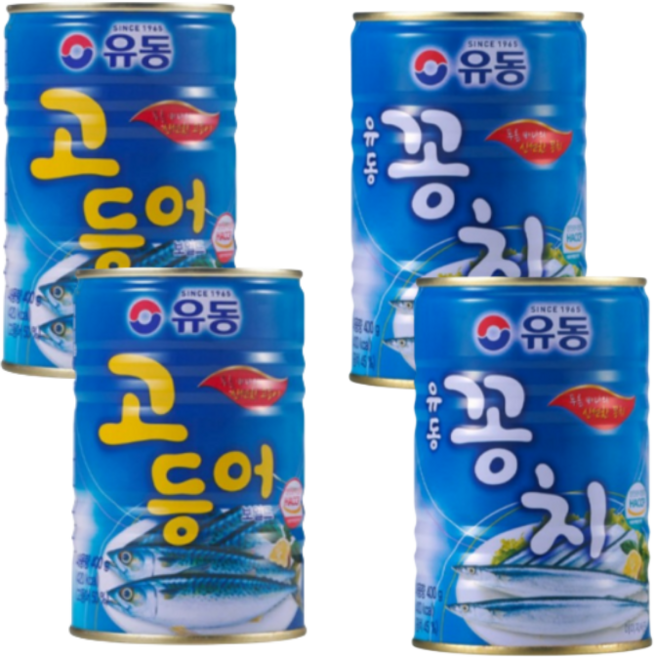 유동 꽁치 400g+고등어 400g 총 통조림, 400g, 4개