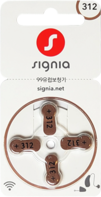 시그니아 보청기 배터리 건전지 약 밧데리 1박스 40알 10A, 1개, 312A, 312A