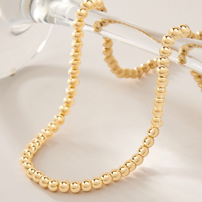 14k Gold Filled 통통 골든 금 볼 목걸이 38cm 42cm 45cm