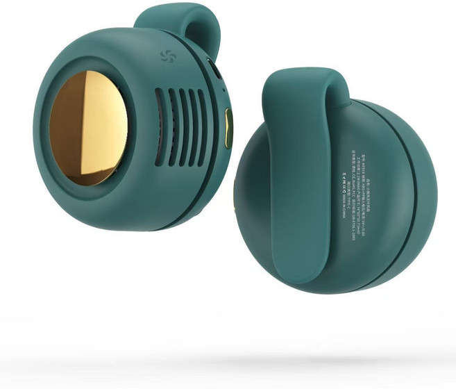 휴대용 냉각 에어컨 선풍기 허리선풍기 바디팬 목걸이 선풍기 캠핑용 미니 선풍기 저소음 대용량 배터리, 녹색, 1, .