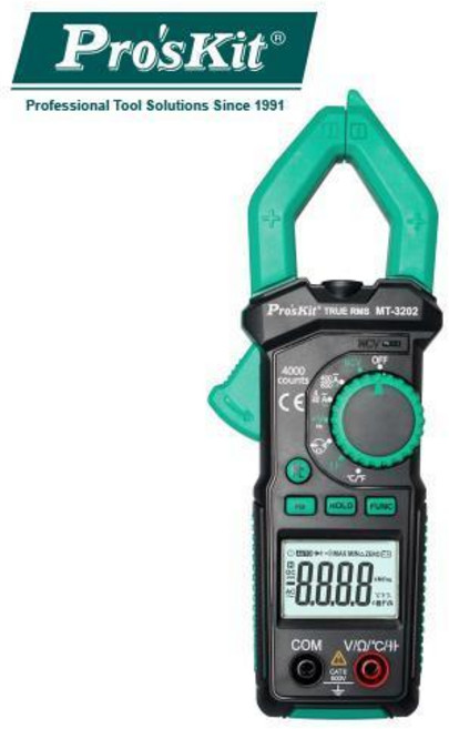 Pro'sKit 寶工 MT-3202 真有效值鉗形電錶 多功能電錶 精確測量 液晶顯示 非接觸電壓檢測, 1個