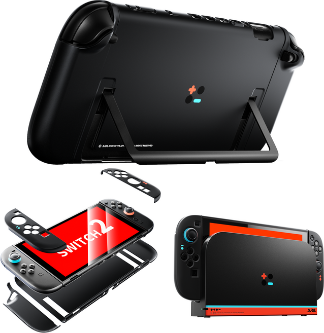 AITEWO 닌텐도 스위치2 케이스 스크래치 방지 내마모 충격 방지 풀커버 하드 케이스, 1개, 블랙, Switch 2