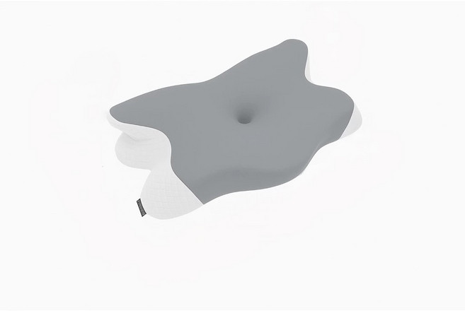 可水洗防塵人體工學枕 蝴蝶枕 附贈枕套, 灰色, 1件