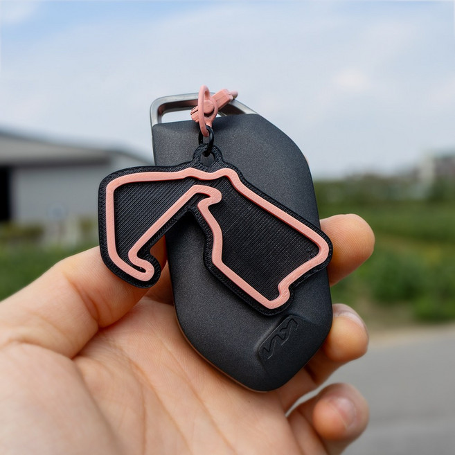 F1 키링 서킷 트랙 굿즈 자동차 열쇠고리 키체인, 이탈리아(이몰라)-사쿠라핑크, 1개