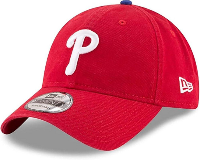 New Era MLB 카키 코어 클래식 9TWENTY 조절 가능한 모자 캡 프리 사이즈 로스앤젤레스 다저스 블루 단일 [호환], 필라델피아 필립스
