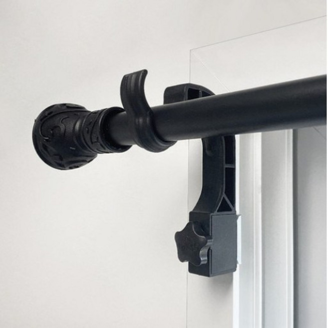 안뚫어고리 못없이다는 커튼봉걸이 ver4 1세트-2개입 안뚫어고리 버전4-1세트(2개입), 블랙