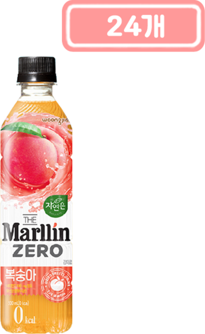 웅진 자연은 더말린 복숭아 제로, 500ml, 24개