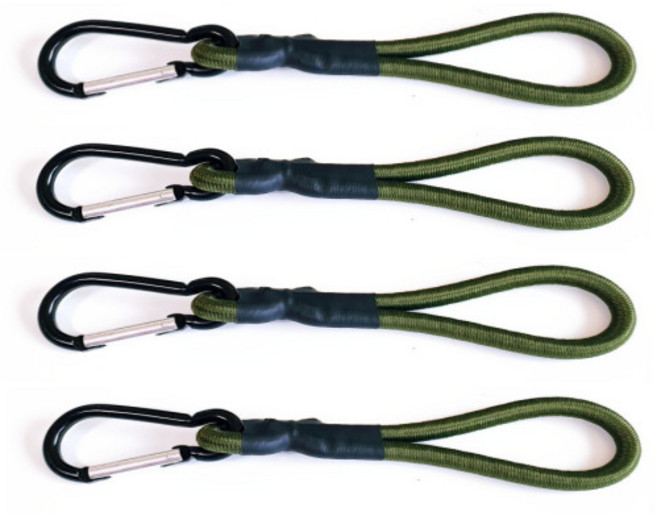 카라비너 스트레치코드 고리형 4개, 카키