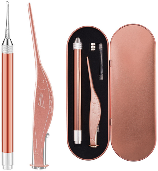 LED 귀이개 2종세트 귀청소 핀셋 세트 귀지제거 귀파개, 2개입, 1세트