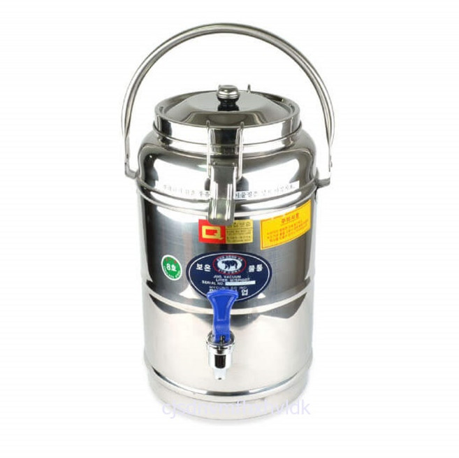 명보산업 업소용 스텐 보온 보냉 물통 대용량 6호(6리터) 온수통