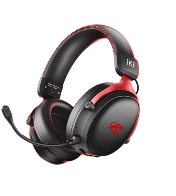 iKF V11 Pro 블루투스 무선 게이밍 헤드셋 7.1서라운드 4모드 연결, 블랙레드