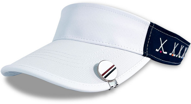 크로드 골프 모자 볼마커세트 남녀공용, 화이트+네이비, 1개