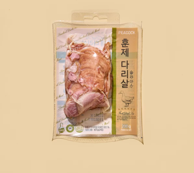 피코크 훈제 오리 다리살 슬라이스 200g x 3개 냉장