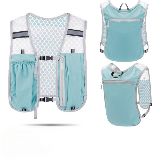 아웃도어 등산 베스트 조끼 스포츠 수납 백팩, 1개, 라이트 블루