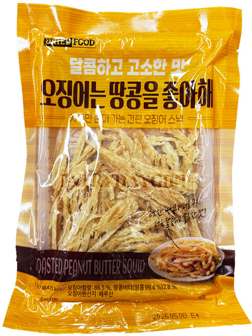 오징어는 땅콩을 좋아해 정화식품 건어물 간식, 120g, 1개