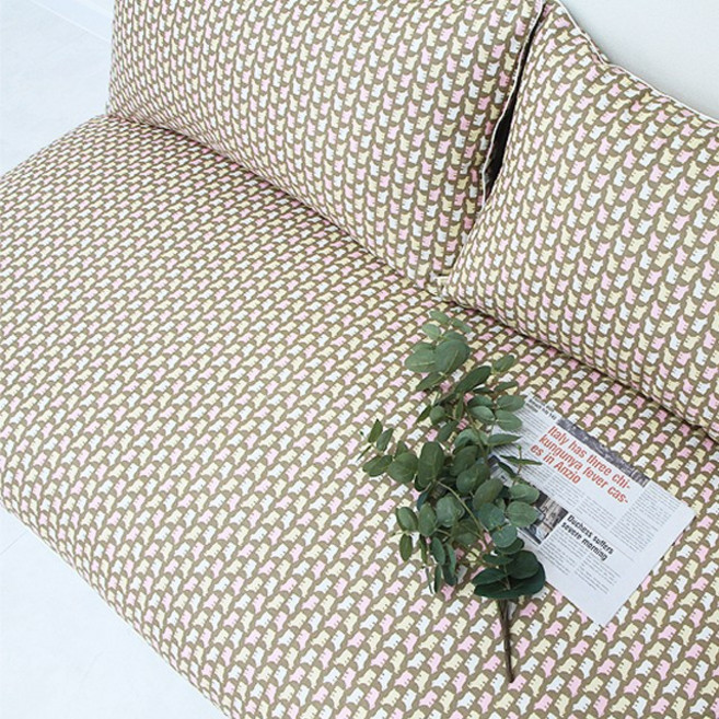 단잠 좌식소파-2인용(특대방석+대쿠션+솜포함), 스위트베어브라운1