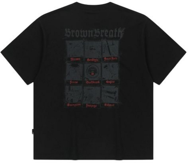 국내매장상품 BROWNBREATH 브라운브레스 반팔티 GEAR TILE TEE - BLACK 395669