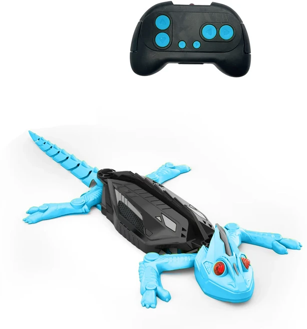 전동 RC 벽타기 장난감 지능형 충전 도마뱀 거미 바퀴벌레 시뮬레이션 동물 모델 소년 선물, 06 Blue Lizard