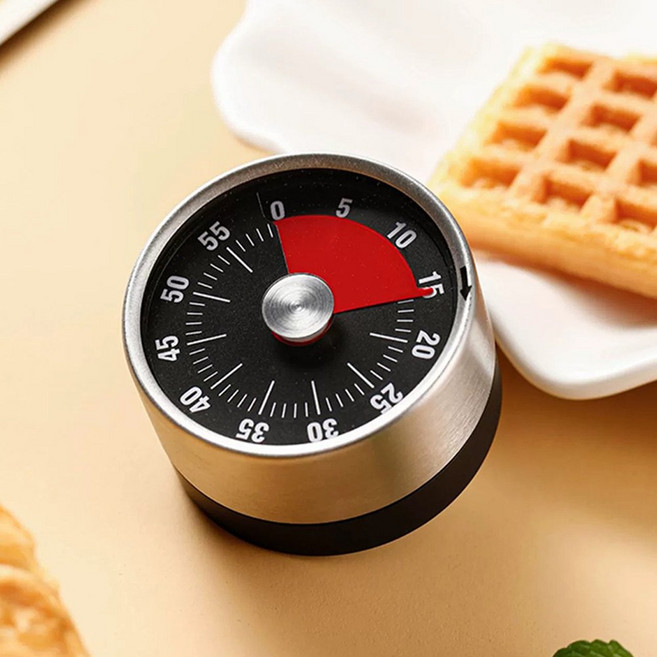 클래식 태엽 자석 타이머, 1개, 블랙