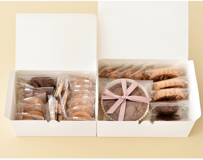 [달콤베이커리] 수제쿠키 선물세트(900g) 사용일 지정가능 카드문구 브라우니 파이 마음담은선물, 28개, 900g