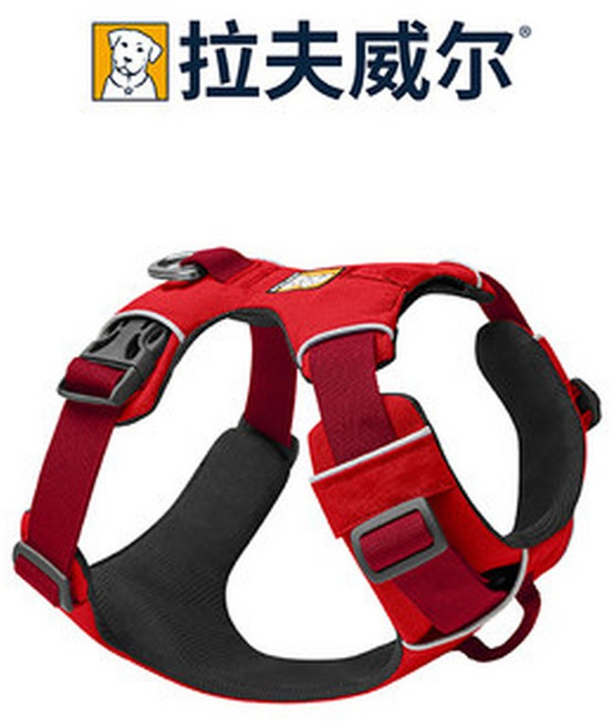 러프웨어 하네스 프런트 경량 중형견 대형견 목줄 소형견 강아지 가슴줄 반려견, 옻나무의 붉은색, XXS 가슴둘레 33 43cm, 1