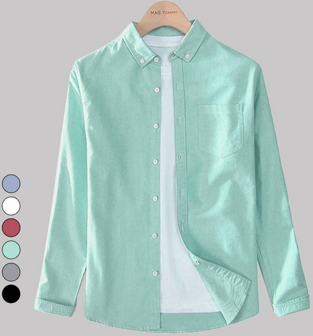 텐클로 빅사이즈(90-140) 남성용 옥스포드 긴소매 셔츠 TC-072