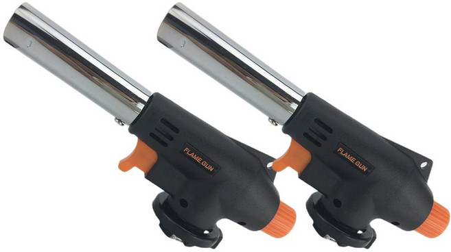 셀링랩 가스토치 캠핑 요리용 토치, 2개, 실버