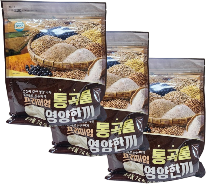 정품 프리미엄 통곡물 영양한끼 500g 한끼선식 식사대용 통곡물 쉐이크, 3개