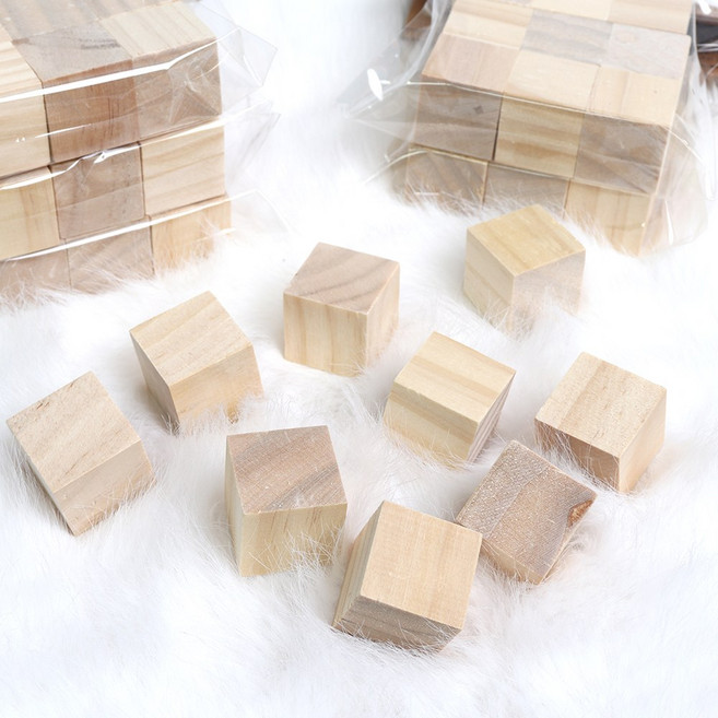 뮤즈 원목 가베교구 나무쌓기 2.5cm*2.5cm 54P, 브라운