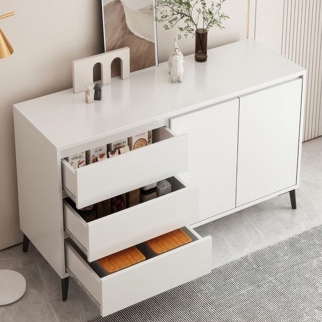 보코토 업그레이드 모던 서랍장 심플 수납장 거실장, 화이트, 3단