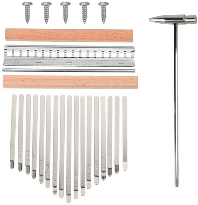 DIY 칼림바 만들기 17음 키세트+망치 및 바디 풀세트 옵션, 17음키세트+망치(바디없음), 1개