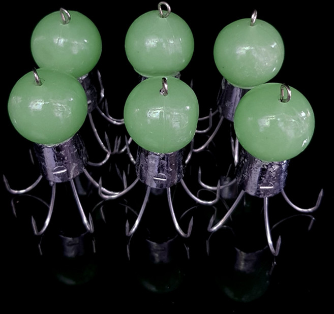 쭈꾸미애자(쭈꾸미볼) 6개입 진주/그린/핑크/화이트야광, 그린세트, 1개