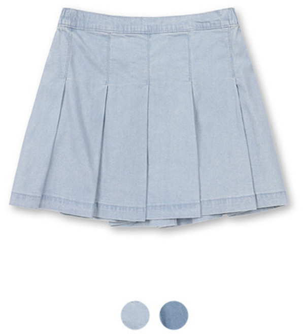 폴햄키즈 폴햄키즈 시그니처 여아 플리츠 데님 스커트_PKE2DR2040
