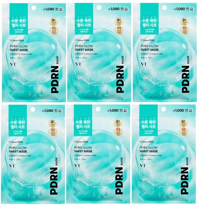 VT PDRN 광채시트마스크 1매 25 g, 6개, 1개입 - 쿠팡