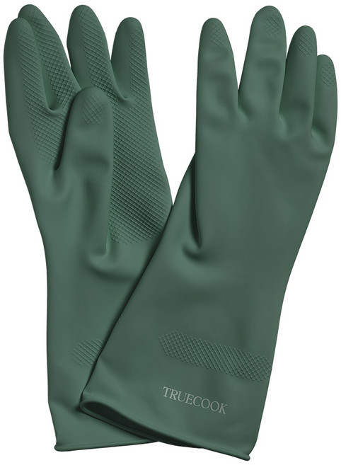 트루쿡 키친 천연 라텍스 고무장갑, 그린, 대(L), 3개