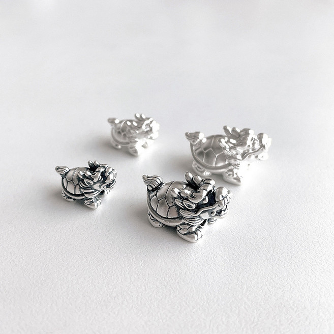 미라클스톤 실버999 용귀 (용 거북이)참, 화이트 대자