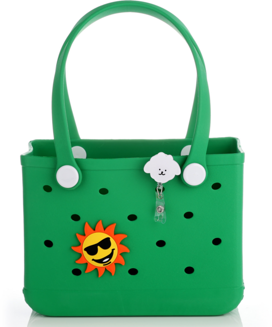 조온하루 실리콘 다용도 EVA 목욕바구니 비치백, 딥그린_파츠