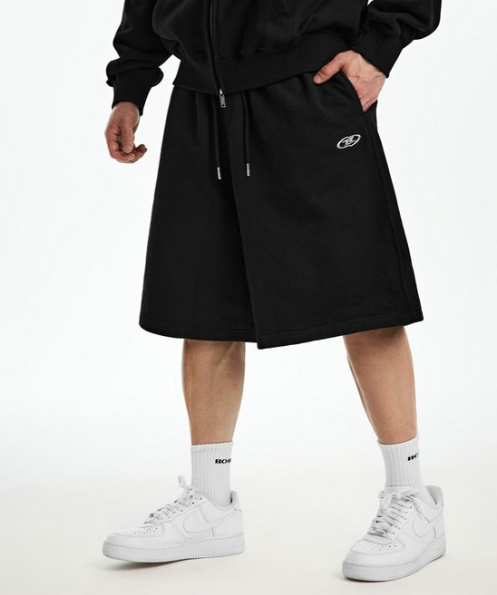 (국내배송정품) BORN TO WIN CHROME B LOGO HALF PANTS LONG VER [BLACK] BF5MSP204BK 116861