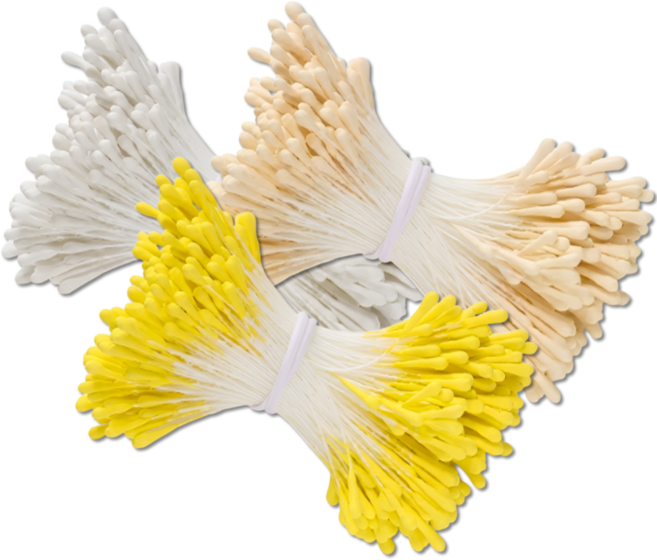 펴나나다 조화용 꽃 수술 만들기 재료, 300개, 화이트+옐로우+아이보리