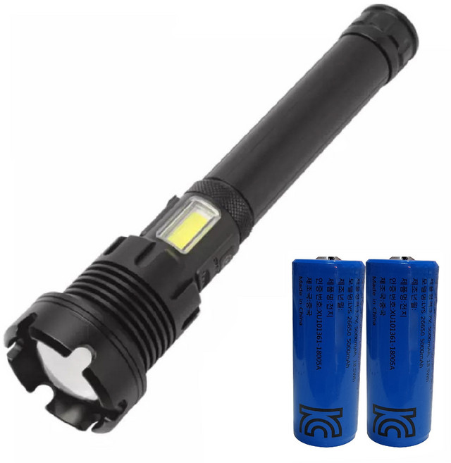 도미노스토리 XHP90 led 후레쉬 배터리5000mah2개포함 손전등 xhp90.2 충전식 줌 써치라이트 해루질, xhp90.2후레쉬+배터리5000mah2개, 1개