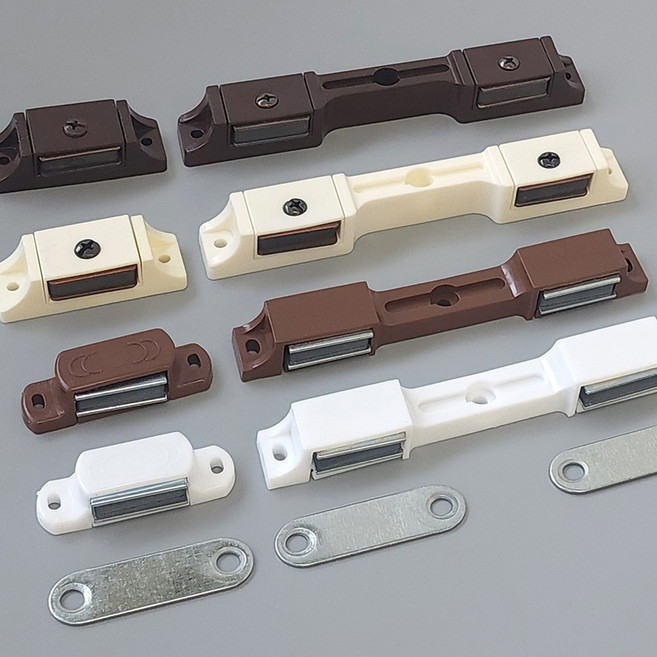 철물의민족 쌍자석 빠찌링 가구 고정장치 도어부속 자석 빠찌링, 외자석 빠찌링 6K 밤색 (1개) (아데포함), 1개