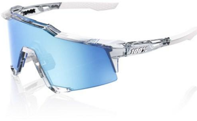 백퍼센트 100프로 스피드크래프트 폴리쉬드 클리어 하이퍼 블루 미러렌즈 야구 러닝 자전거 골프 등산 미러 고글, 1개