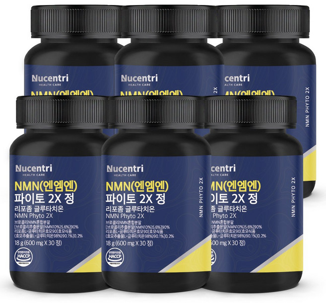 뉴센트리 100% 식물 유래 NMN 엔엠엔 파이토 2X 정, 6개, 30정