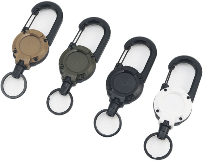아워딜 등산 캠핑 일상 다용도 와이어 리터렉터 키링, 4개, 블랙+화이트+카키+그린